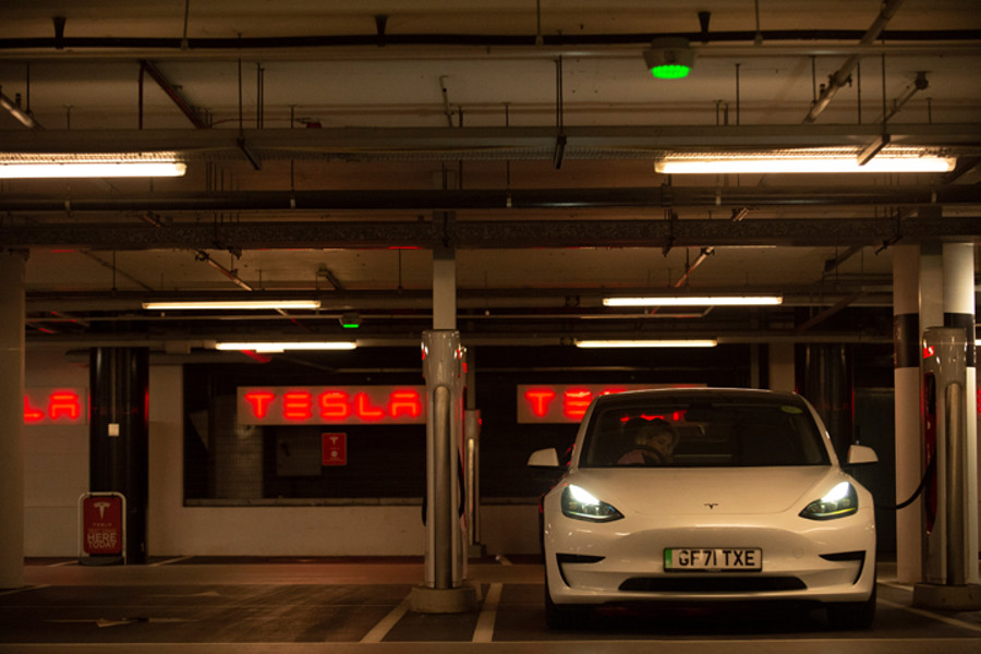tesla carpark