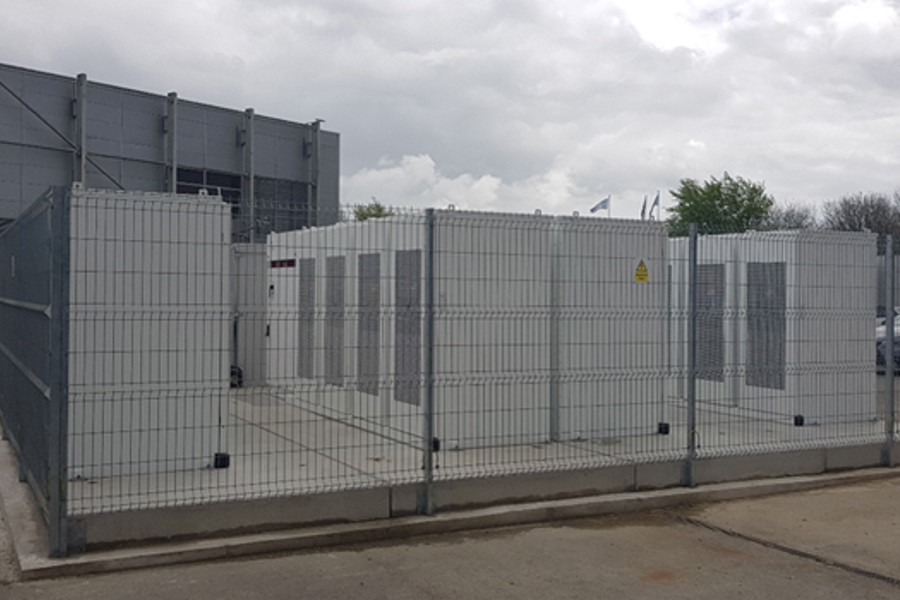 grey vented blocks fenced in