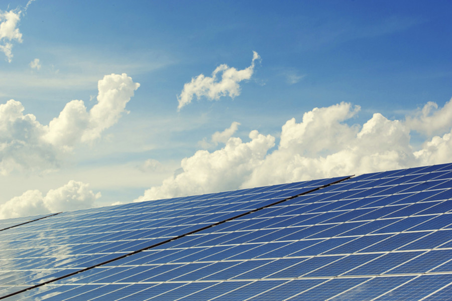 image of the sky and solar panels