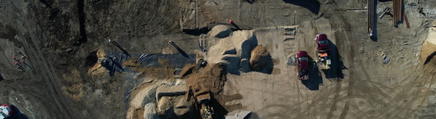 Aerial view of construction site