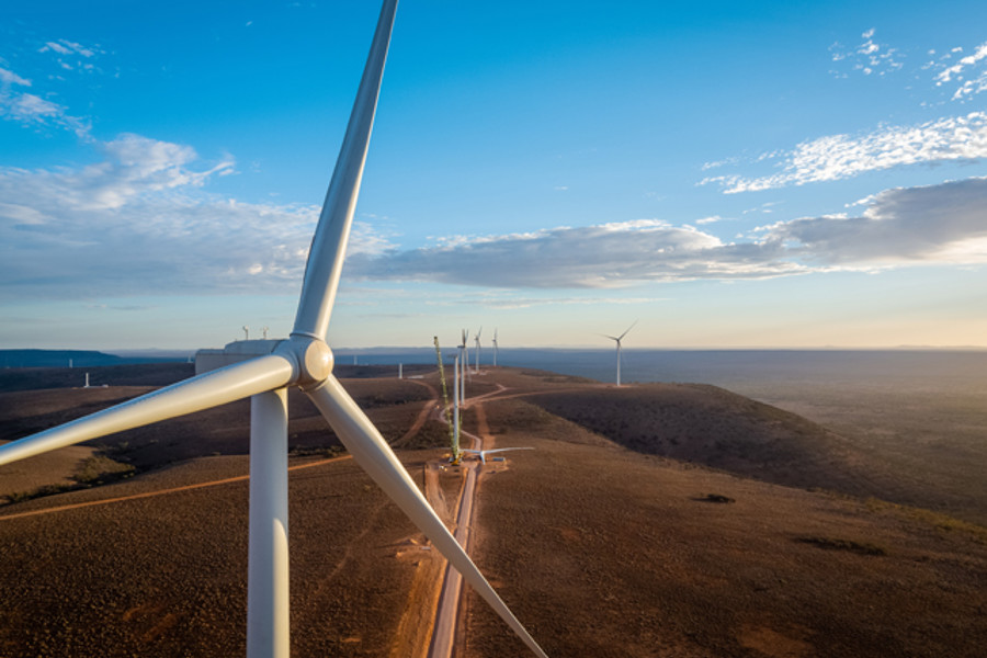 wind turbine on wind farm